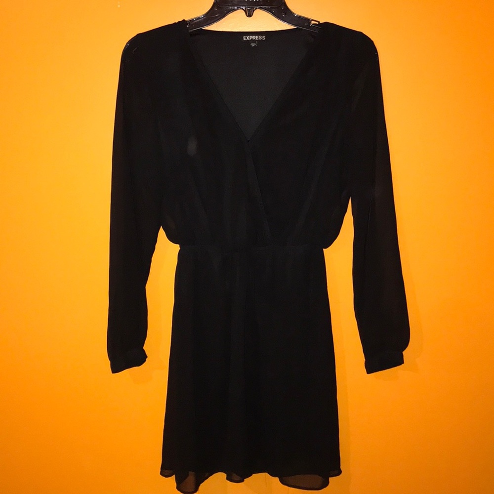Express Black Surplice Front Dress XS